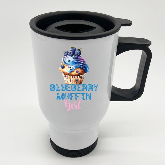 Blueberry Muffin Fruit Healthy Berry Blueberries Garden Funny Gift Front & Back Stainless Steel Travel Mug