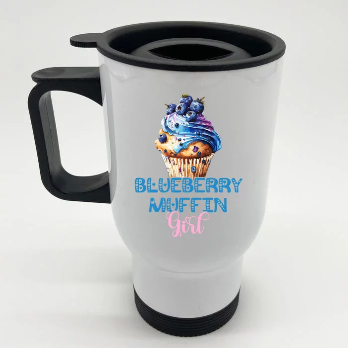 Blueberry Muffin Fruit Healthy Berry Blueberries Garden Funny Gift Front & Back Stainless Steel Travel Mug