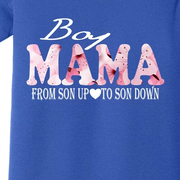 Boy Mama From Son Up To Son Down Funny Mother's Day Fun Mom Cute Gift Baby Bodysuit