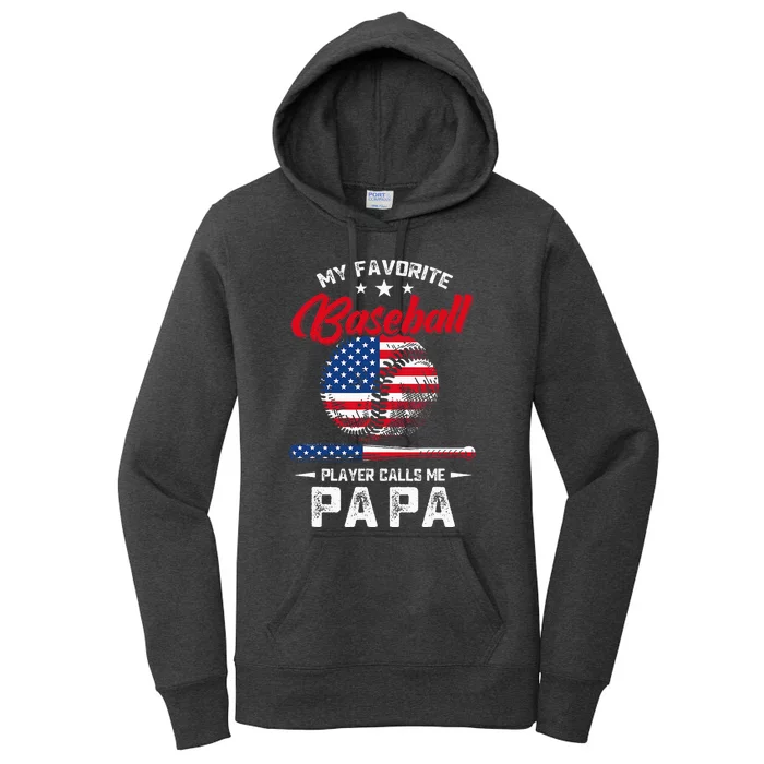 Baseball My Favorite Player Calls Me Papa Grandpa Gift Women's Pullover Hoodie