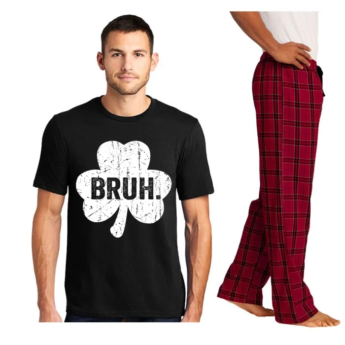 Bruh Meme Funny Saying Bro Greeting Teen Boy St Patricks Day Pajama Set