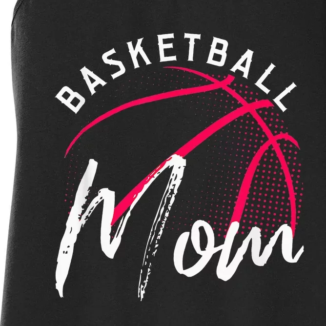 Basketball Mom Funny Mothers Day Mama Mommy Grandma Gifts Women's Racerback Tank