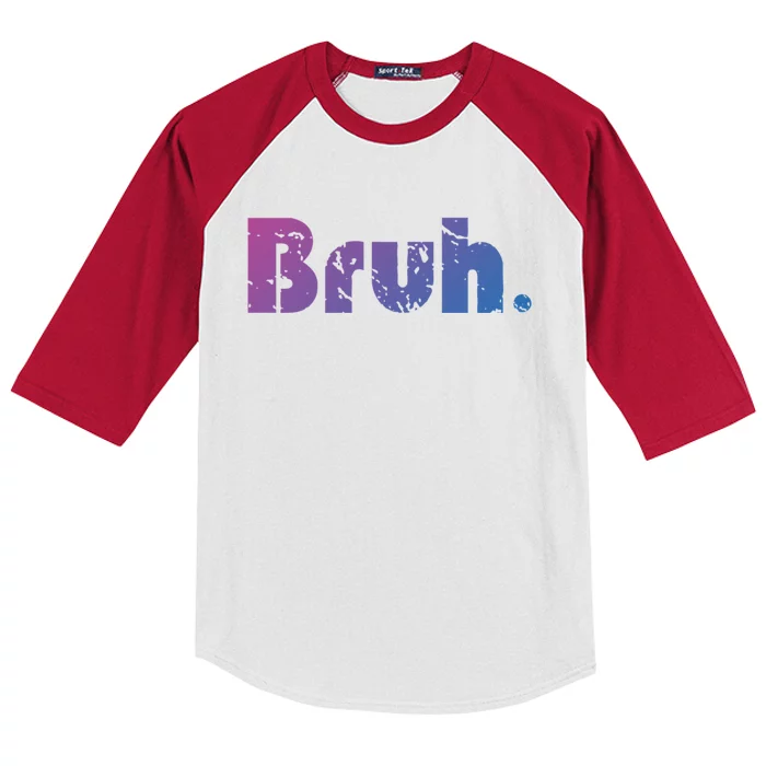 Bruh Meme Funny Saying Brother Greeting Ns Gift Cool Gift Kids Colorblock Raglan Jersey