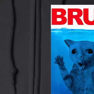 Bruh Meme Funny Saying Brother Greeting Teens Bruh Cat Full Zip Hoodie