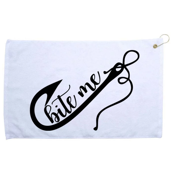 Bite Me Fishing Hook Funny Fishing Grommeted Golf Towel