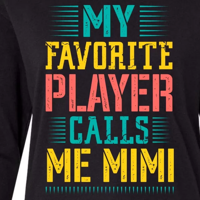 Baseball My Favorite Player Calls Me Mimi Womens Cotton Relaxed Long Sleeve T-Shirt