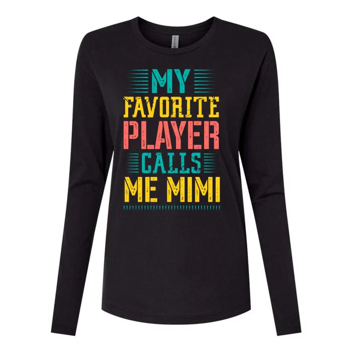 Baseball My Favorite Player Calls Me Mimi Womens Cotton Relaxed Long Sleeve T-Shirt