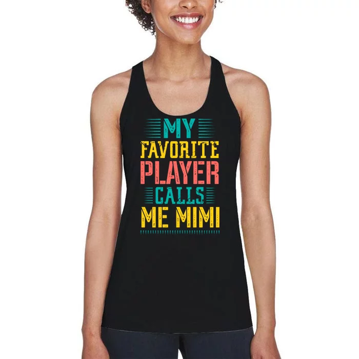 Baseball My Favorite Player Calls Me Mimi Women's Racerback Tank