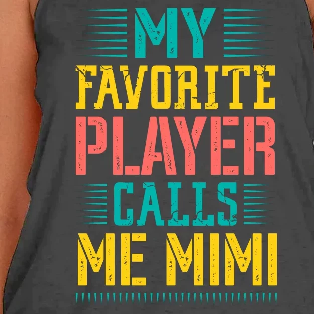 Baseball My Favorite Player Calls Me Mimi Women's Knotted Racerback Tank