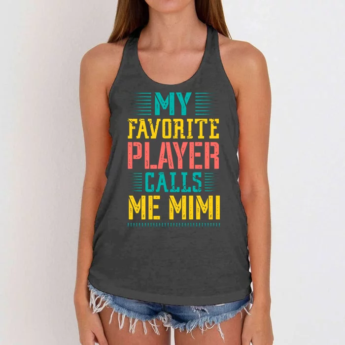 Baseball My Favorite Player Calls Me Mimi Women's Knotted Racerback Tank