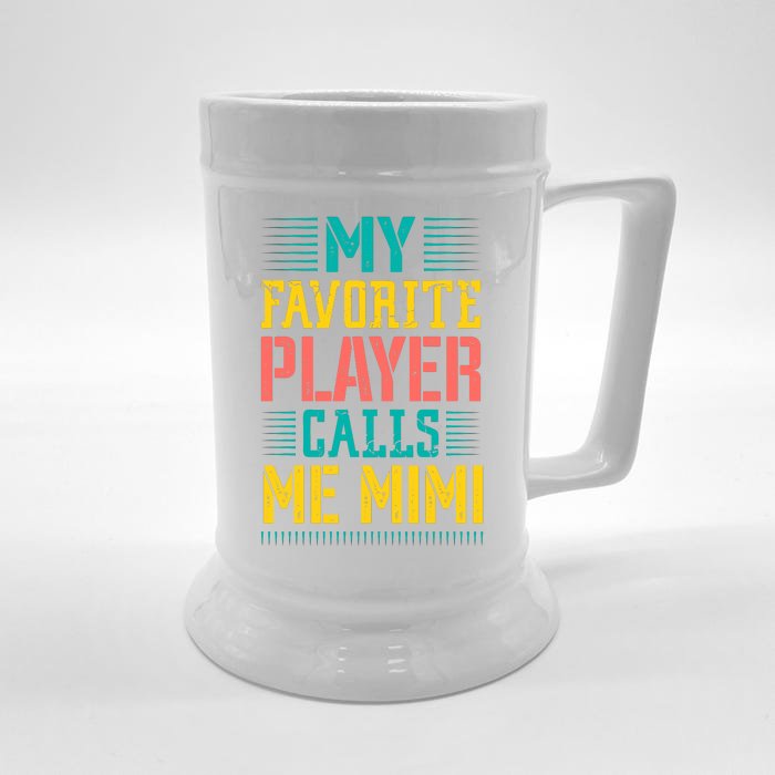 Baseball My Favorite Player Calls Me Mimi Front & Back Beer Stein