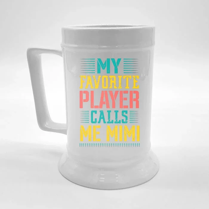 Baseball My Favorite Player Calls Me Mimi Front & Back Beer Stein