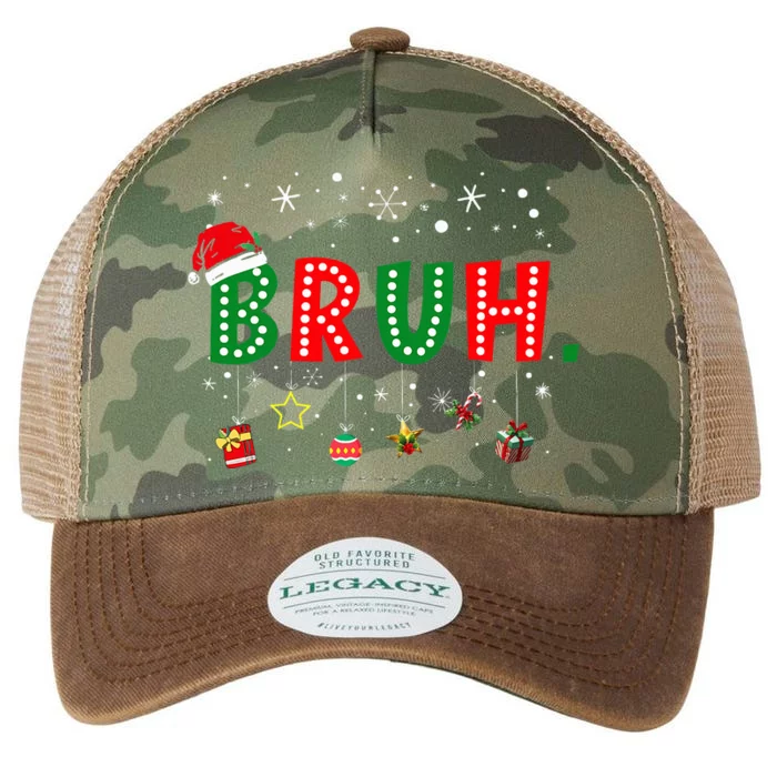 Bruh Meme Funny Christmas Saying Bro Greeting Ns Legacy Tie Dye Trucker Hat