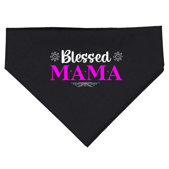 Blessed Mama Funny Mothers Day T USA-Made Doggie Bandana