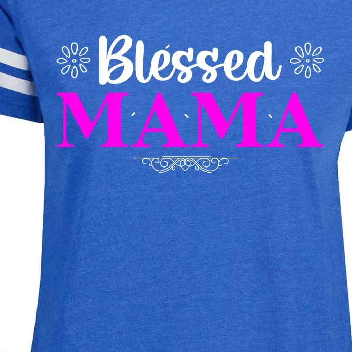 Blessed Mama Funny Mothers Day T Enza Ladies Jersey Football T-Shirt