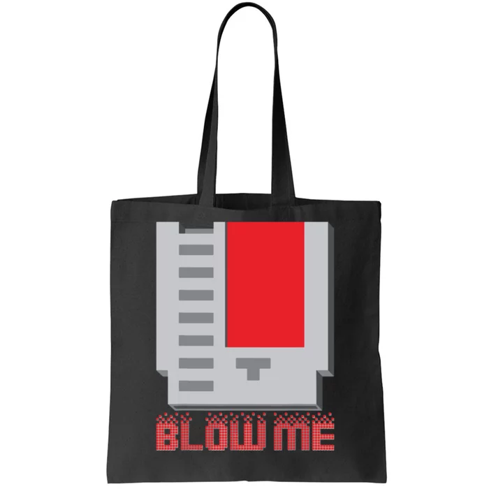 Blow Me Funny Vintage Retro 8Bit Cartridge Gaming Tote Bag