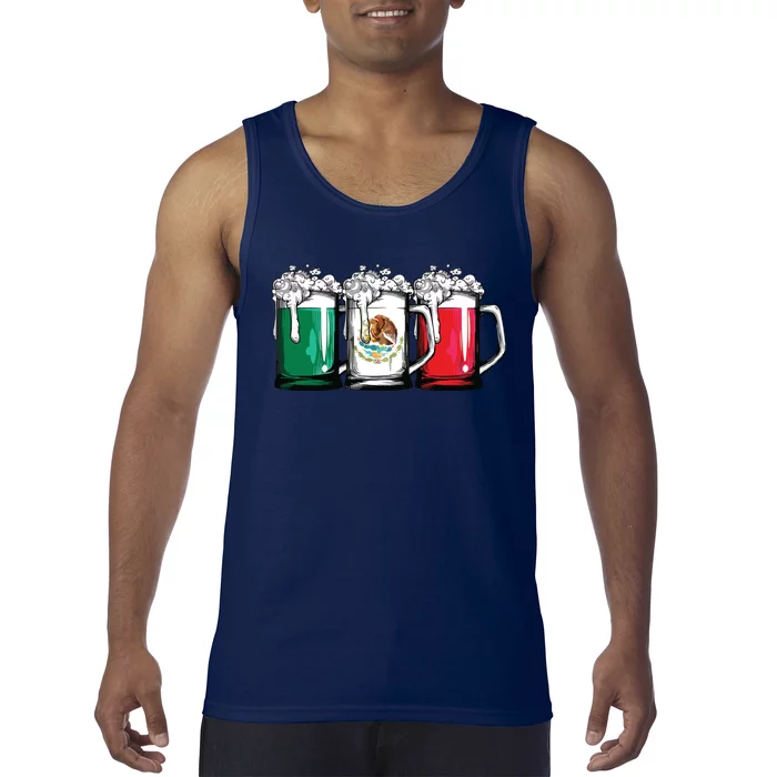 Beer Mexican Flag T Cinco De Mayo Mexico Gifts Tank Top