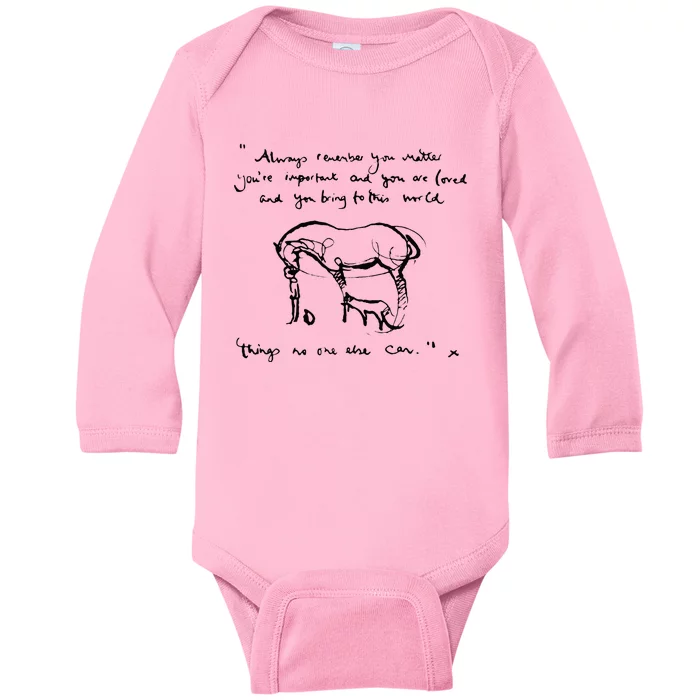 Boy Mole Fox And Horse Quote Always Remember You Matter Baby Long Sleeve Bodysuit