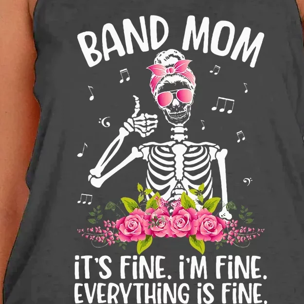 Band Mom Funny Marching Band Mom Marching Band Mama Women's Knotted Racerback Tank