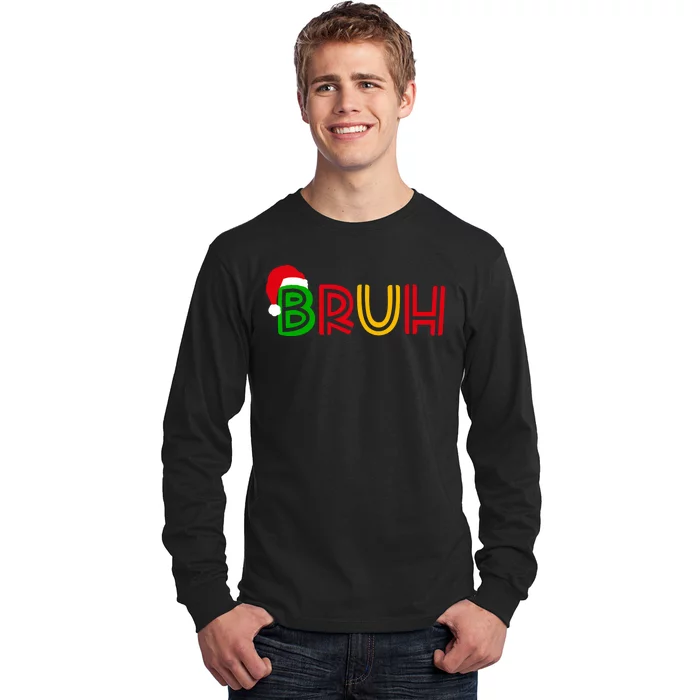 Bruh Meme Funny Saying Bro Greeting Teens Christmas Long Sleeve Shirt