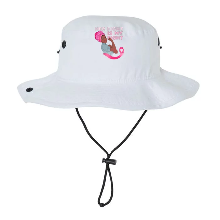 Black Mom Fighter Her Fight Is My Fight Breast Cancer Gift Legacy Cool Fit Booney Bucket Hat