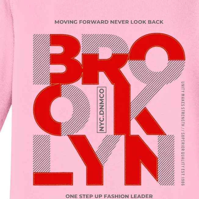 Brooklyn Moving Forward Never Look Back Baby Long Sleeve Bodysuit