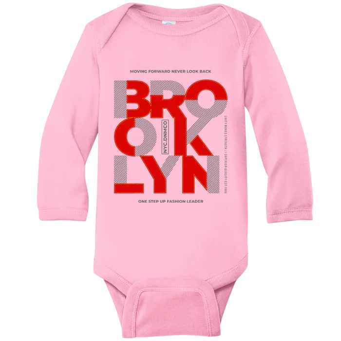 Brooklyn Moving Forward Never Look Back Baby Long Sleeve Bodysuit