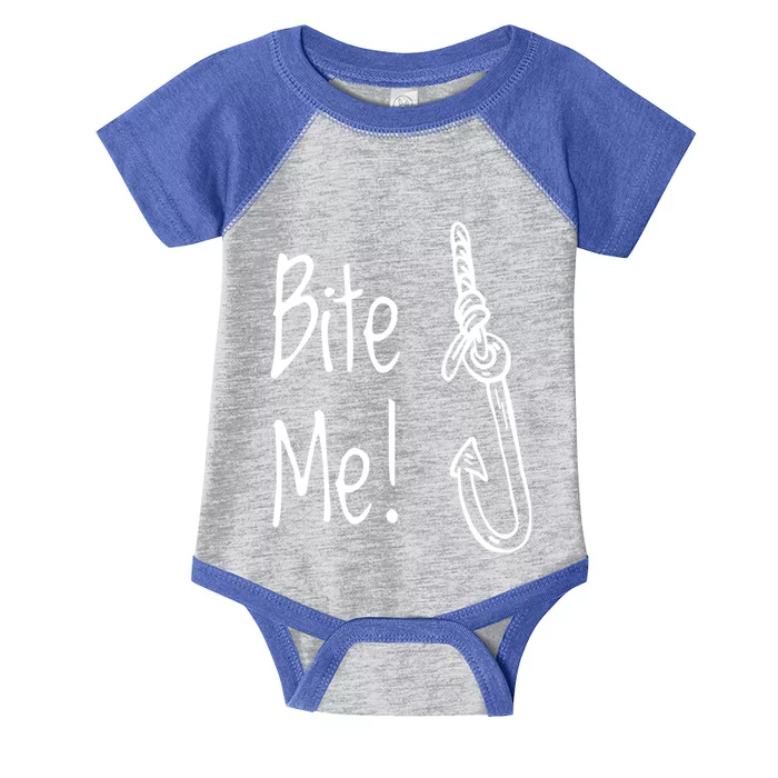 Bite Me Funny Fishing Gift Infant Baby Jersey Bodysuit