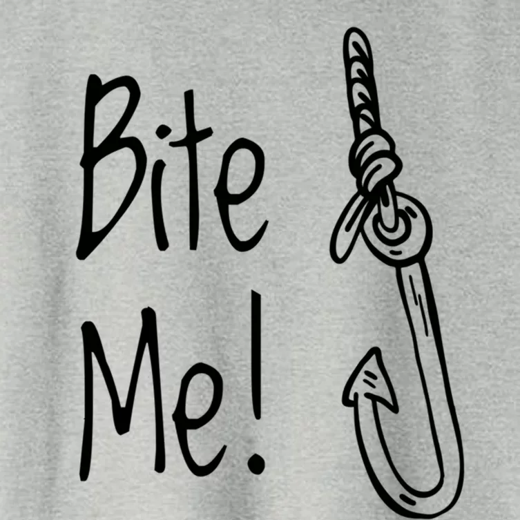 Bite Me Funny Fishing Gift Women's Crop Top Tee