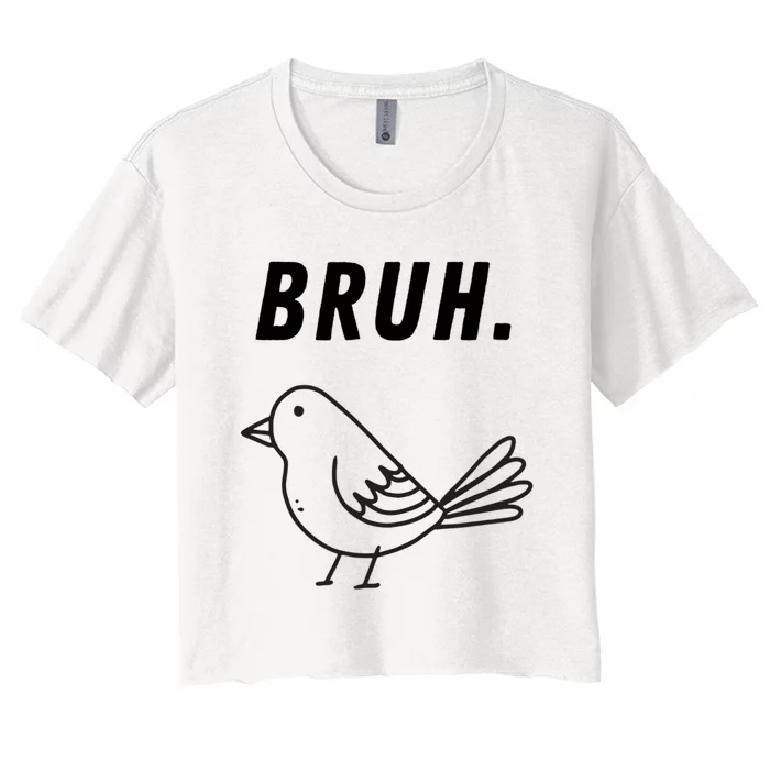 Bruh Meme Funny Saying Brother Greeting Teens Women's Crop Top Tee