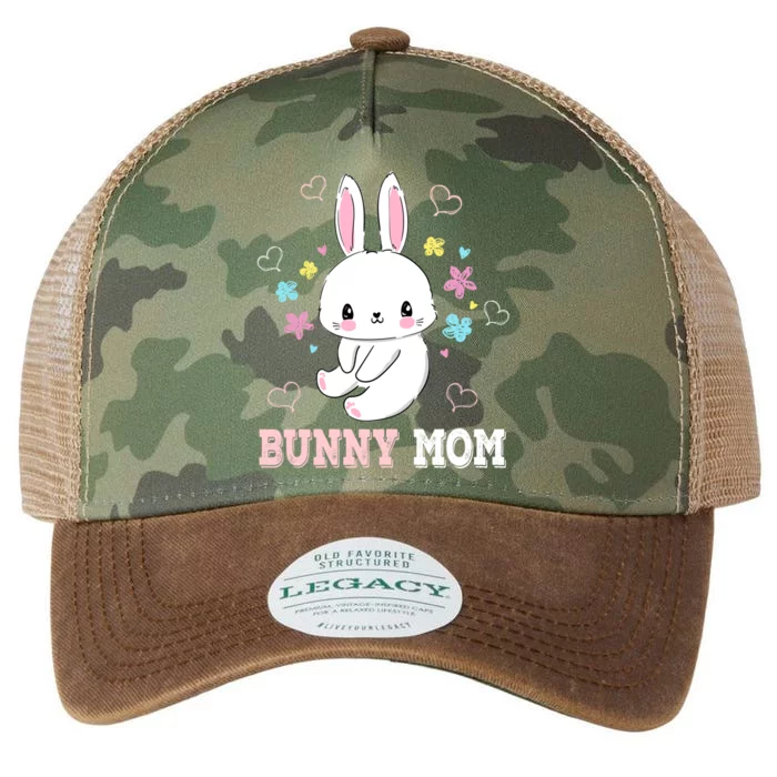 Bunny Mom Flowers Easter Cute Bunny Mother Gift Legacy Tie Dye Trucker Hat