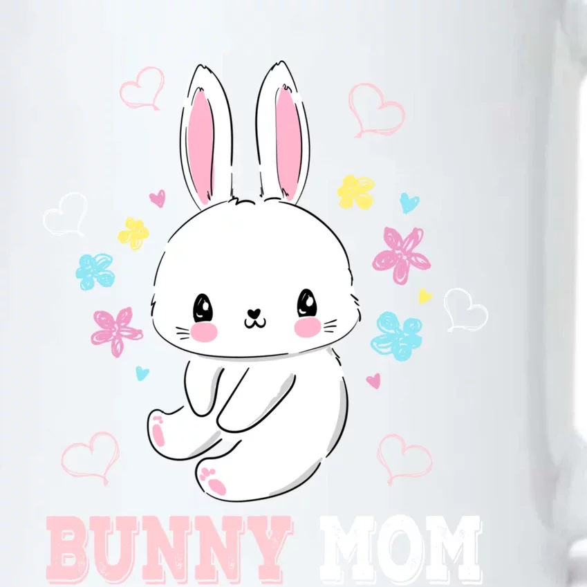 Bunny Mom Flowers Easter Cute Bunny Mother Gift Black Color Changing Mug