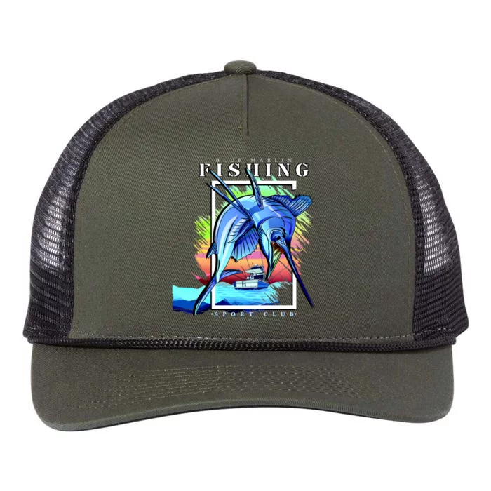 Blue Marlin Fishing Club Retro Rope Trucker Hat Cap