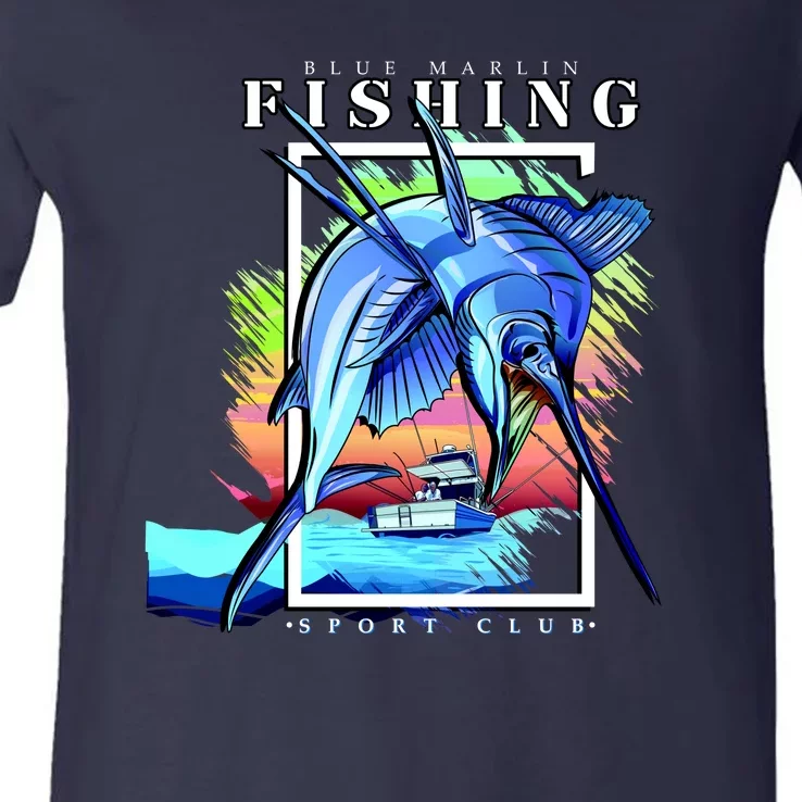 Blue Marlin Fishing Club V-Neck T-Shirt