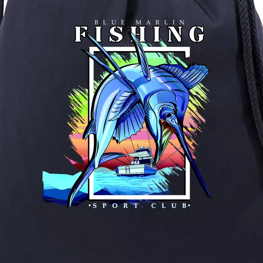 Blue Marlin Fishing Club Drawstring Bag