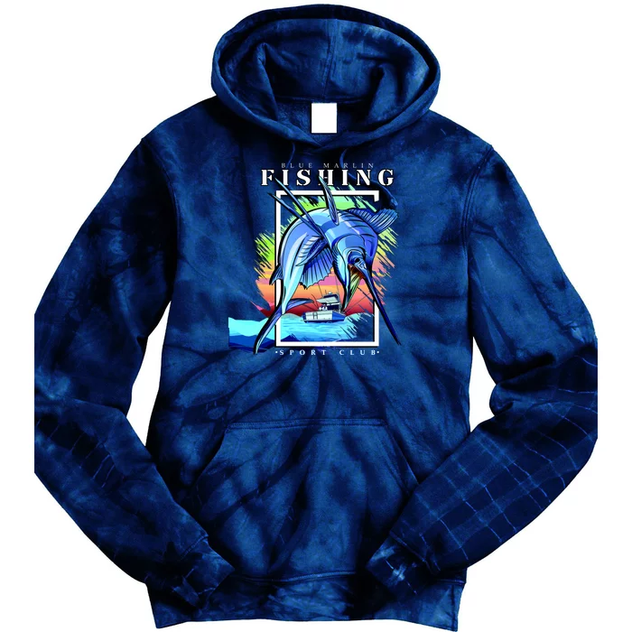 Blue Marlin Fishing Club Tie Dye Hoodie