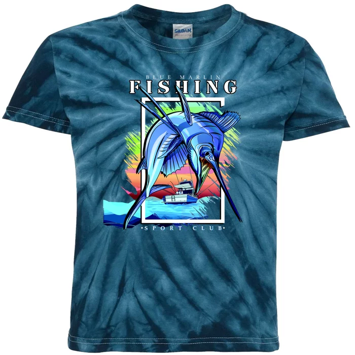 Blue Marlin Fishing Club Kids Tie-Dye T-Shirt