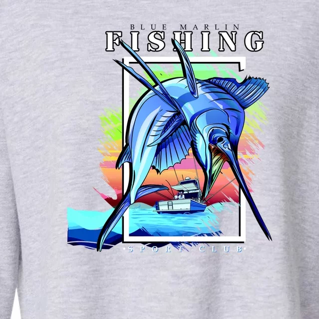 Blue Marlin Fishing Club Cropped Pullover Crew