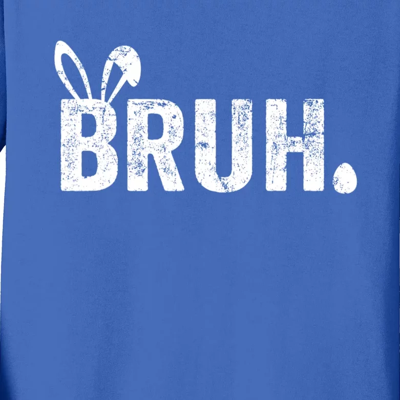 Bruh Meme Funny Saying Bro Greeting Teens Boy Easter Day Kids Long Sleeve Shirt