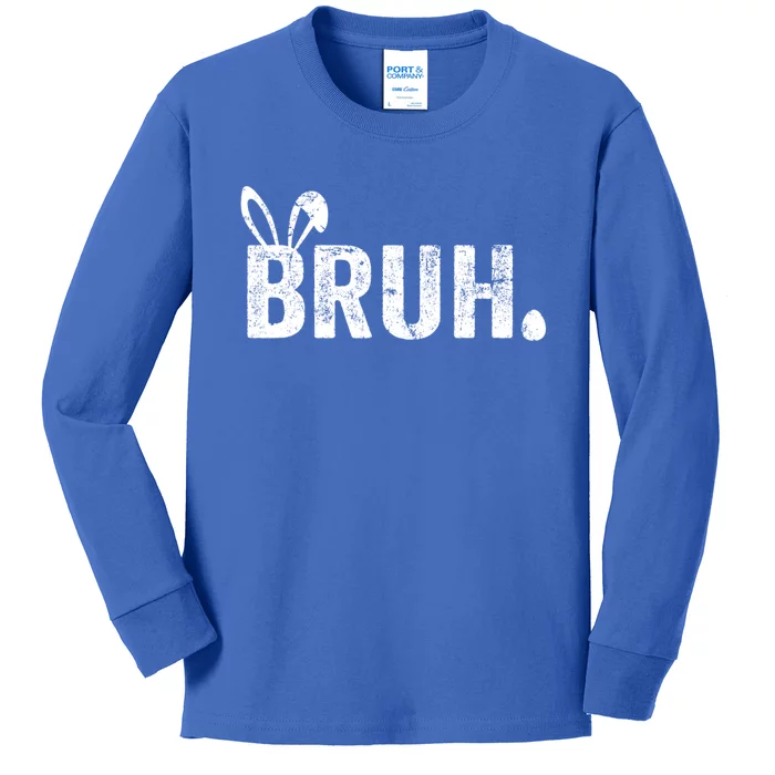 Bruh Meme Funny Saying Bro Greeting Teens Boy Easter Day Kids Long Sleeve Shirt