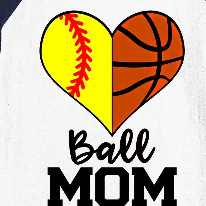 Ball Mom Funny Softball Basketball Player Mom Gift Baseball Sleeve Shirt