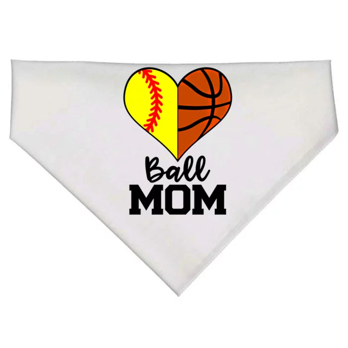 Ball Mom Funny Softball Basketball Player Mom Gift USA-Made Doggie Bandana