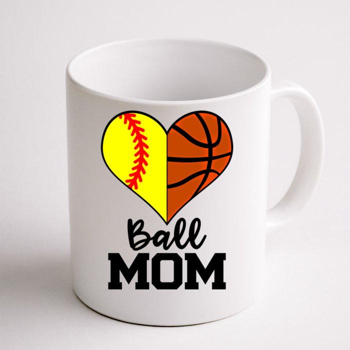 Ball Mom Funny Softball Basketball Player Mom Gift Front & Back Coffee Mug