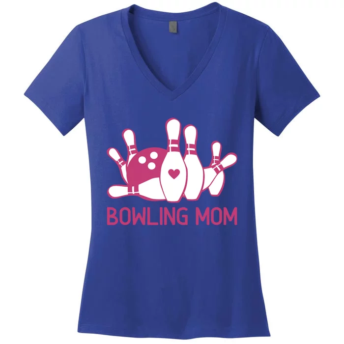 Bowling Mom Funny Gift For Bowlers Bowling Ball Gift Bowl Gift Women's V-Neck T-Shirt