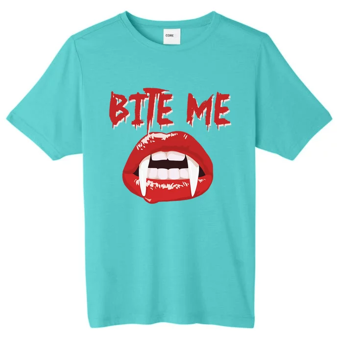 Bite Me Funny Halloween Vampire Bite Me Gift ChromaSoft Performance T-Shirt