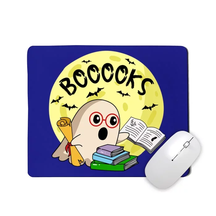 Boooks Moon Ghost Halloween Bookworm Reading Lover Gift Mousepad