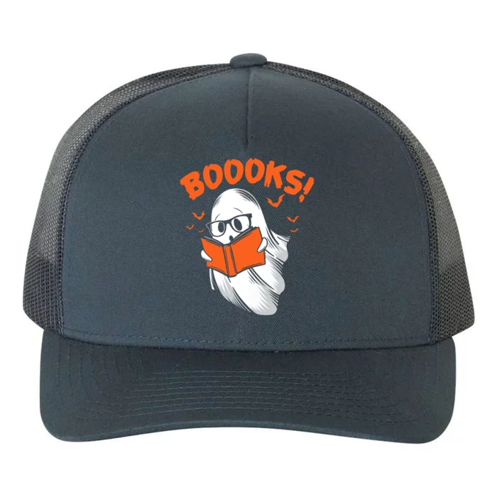 Boooks Moon Ghost Reading Halloween Bookworm Librarian Book Gift Yupoong Adult 5-Panel Trucker Hat