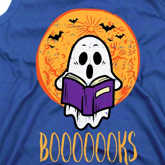 Boooks Moon Ghost Reading Halloween Costume Great Gift Tank Top