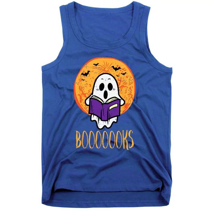 Boooks Moon Ghost Reading Halloween Costume Great Gift Tank Top