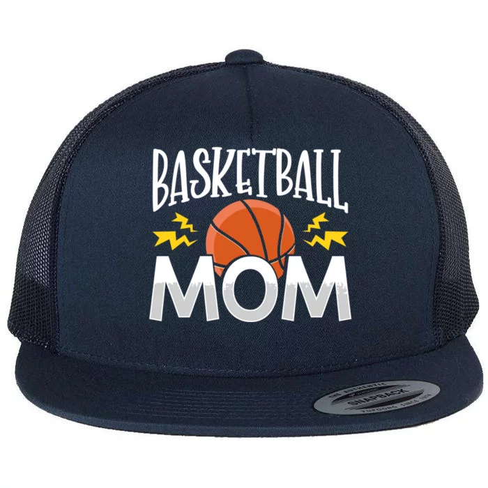 Basketball Mom Great Gift Flat Bill Trucker Hat